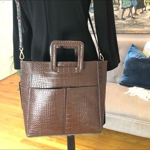 Mango faux croc crossbody